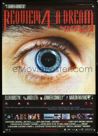 5w349 REQUIEM FOR A DREAM Japanese '00 drug addicts Jared Leto & Jennifer Connelly, cool eye image!
