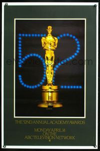 5x016 52ND ANNUAL ACADEMY AWARDS 1sh '80 cool image of Oscar statue!