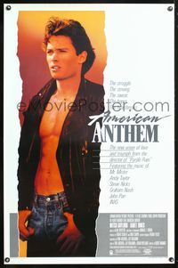 5x040 AMERICAN ANTHEM special music 1sh '86 full-length shirtless Mitchell Gaylord!