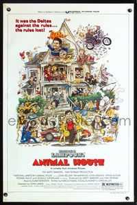 5x050 ANIMAL HOUSE style B 1sh '78 John Belushi, Landis classic, art by Nick Meyerowitz!