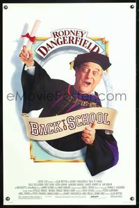 5x066 BACK TO SCHOOL 1sh '86 Rodney Dangerfield goes to college with his son, great image!