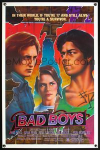 5x069 BAD BOYS 1sh '83 life has pushed Sean Penn into a corner & he's coming out fighting!