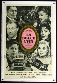 6a256 LA DOLCE VITA linen photo style Argentinean '61 Fellini, Mastroianni, Ekberg, different!
