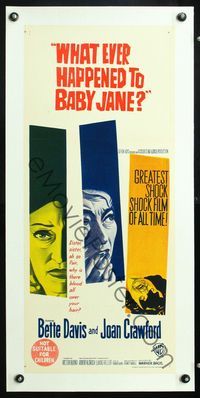 6a222 WHAT EVER HAPPENED TO BABY JANE? linen Aust daybill '62 Aldrich, Bette Davis & Joan Crawford!