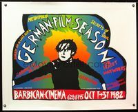 6a287 GERMAN FILM SEASON linen British quad '82 cool art of Conrad Veidt by Linney & Meharg!