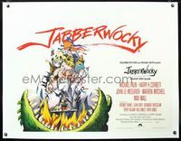 6a289 JABBERWOCKY linen British quad '77 Terry Gilliam, Monty Python,best wacky fantasy monster art!