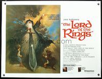 6a291 LORD OF THE RINGS linen British quad '78 J.R.R. Tolkien classic, Bakshi, Tom Jung fantasy art!