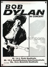 6a226 BOB DYLAN linen German '95 live in Germany, cool black & white image with guitar!