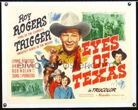 6a114 EYES OF TEXAS linen style B 1/2sh '48 great images of Roy Rogers close up & riding on Trigger!