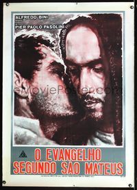 6a393 GOSPEL ACCORDING TO ST. MATTHEW linen Italian 1sh '66 Pasolini's Il Vangelo secondo Matteo!