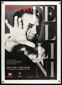 6a394 TUTTO FELLINI linen Italian 1sh '93 super close up of the great director Federico Fellini!