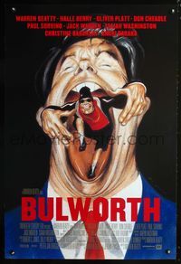 6b094 BULWORTH DS int'l style B 1sh '98 wild Justin artwork of Warren Beatty!