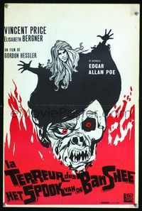 6c586 CRY OF THE BANSHEE Belgian '70 Edgar Allan Poe, cool horror artwork!