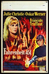 6c602 FAHRENHEIT 451 Belgian '67 Francois Truffaut, Julie Christie, Oskar Werner, Ray Bradbury!