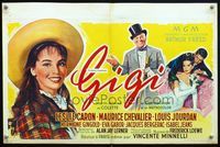 6c615 GIGI Belgian '58 art of pretty Leslie Caron, Best Director & Best Picture winner!