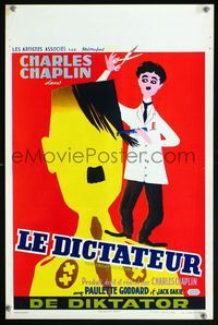 6c617 GREAT DICTATOR Belgian R50s Charlie Chaplin directs and stars, wacky WWII artwork!