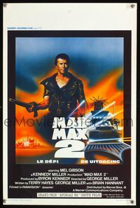 6c653 MAD MAX 2: THE ROAD WARRIOR Belgian '81 Mel Gibson returns, cool completely different art!