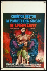6c686 PLANET OF THE APES Belgian '68 classic sci-fi, Ray Elseviers art of Charlton Heston!