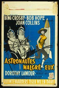 6c693 ROAD TO HONG KONG Belgian '62 art of Bob Hope, Bing Crosby & Joan Collins!