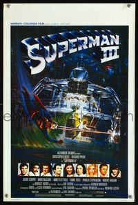 6c719 SUPERMAN III Belgian '83 John Berkey art of Christopher Reeve & Richard Pryor!