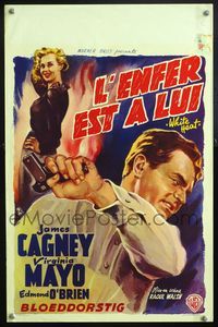 6c740 WHITE HEAT Belgian '49 Wik art of James Cagney as Cody Jarrett, classic film noir!