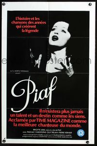 6c024 PIAF: THE EARLY YEARS Canadian 1sh '74 Guy Casaril, Brigitte Ariel as famous French singer!