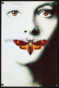 6c083 SILENCE OF THE LAMBS teaser Foster English double crown '90 Clarice with moth over mouth!