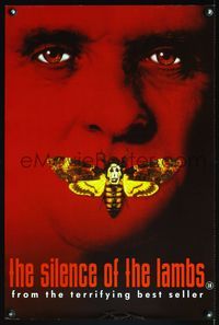 6c084 SILENCE OF THE LAMBS teaser Hopkins English double crown '90 Dr. Lector with moth over mouth!