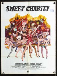 6c111 SWEET CHARITY French 23x32 '69 Bob Fosse, art of Shirley MacLaine & sexy girls!