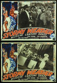 6c251 STORMY WEATHER 2 Italian 13x19 pbustas '40s great image of Lena Horne & Cab Calloway!
