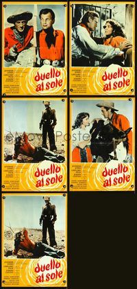 6c204 DUEL IN THE SUN 5 Italian photobustas R60 Jennifer Jones, Gregory Peck, Joseph Cotten!
