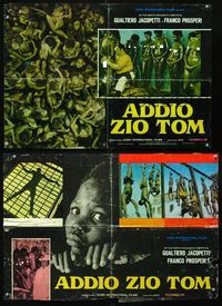 6c215 WHITE DEVIL: BLACK HELL 2 Italian photobustas '71 Addio Zio Tom, disturbing images!