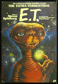 6c445 E.T. THE EXTRA TERRESTRIAL Polish 26.5x37 '84 cool completely different Jakub Erol art!