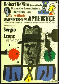 6c501 ONCE UPON A TIME IN AMERICA Polish 26.5x38 '86 directed by Sergio Leone, Jan Mlodozeniec art!