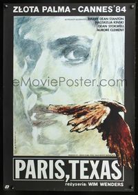 6c503 PARIS, TEXAS Polish 26x38 '85 Wim Wenders, Nastassja Kinski, Witold Dybowski art!