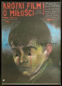 6c525 SHORT FILM ABOUT LOVE Polish 26.5x38 '88 Krzysztof Kieslowski's Krotki Film o Milosci!