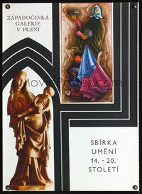 6c399 SBIRKA UMENI Polish 23x33 '67 art exhibit, Jaroslav Nemecek poster design!