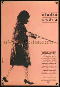 6c402 SOFT SKIN Polish 23x33 '64 Francois Truffaut's La Peau Douce, Maria Syska art of girl w/gun!