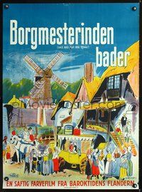 6c268 DAS BAD AUF DER TENNE town Danish '43 Volker von Collande directed, art of small village!