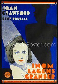 6c288 PAID Swedish '30 really cool artwork of young sexy Joan Crawford by Hjutquist!
