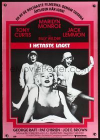 6c293 SOME LIKE IT HOT Swedish R80 sexy Marilyn Monroe with Tony Curtis & Jack Lemmon in drag!