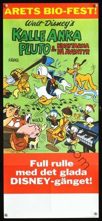 6c310 DONALD & HIS DUCKLING GANG Swedish stolpe '77 great artwork of Donald Duck & nephews!