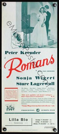 6c340 ROMANS Swedish stolpe '40 Ake Ohberg directed, Peter Kreuder, Sonja Wigert!
