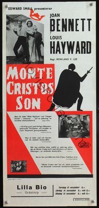 6c343 SON OF MONTE CRISTO Swedish stolpe '40 Louis Hayward, Joan Bennett!