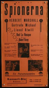 6c352 TILL WE MEET AGAIN Swedish stolpe '36 Herbert Marshall, Gertrude Michael!