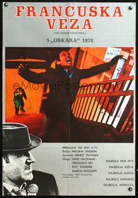 6c118 FRENCH CONNECTION Yugoslavian '73 Gene Hackman in movie chase, directed by William Friedkin!
