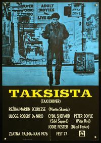 6c135 TAXI DRIVER Yugoslavian '77 classic image of Robert De Niro, directed by Martin Scorsese!