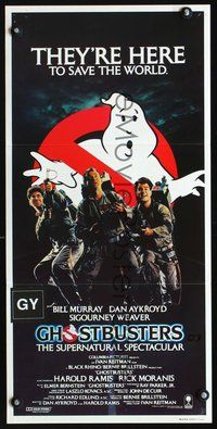6d222 GHOSTBUSTERS Aust daybill '84 Bill Murray, Aykroyd & Harold Ramis are here to save the world!