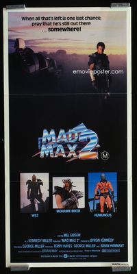 6d313 MAD MAX 2: THE ROAD WARRIOR Aust daybill '81 Mel Gibson returns as Mad Max!