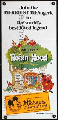 6d392 ROBIN HOOD Aust daybill R83 Walt Disney cartoon, the way it REALLY happened!